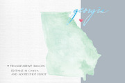 Watercolor Map of Georgia, an Illustration by Beloved Paper (Thumbnail 4 of 6)
