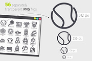Tennis Line Icons Set, an Outline Icon by Voysla's Shop (Thumbnail 3 of 4)
