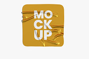 Square Crumpled Stickers Mockup Set, a Print Template by Graphic Bird (Thumbnail 5 of 6)