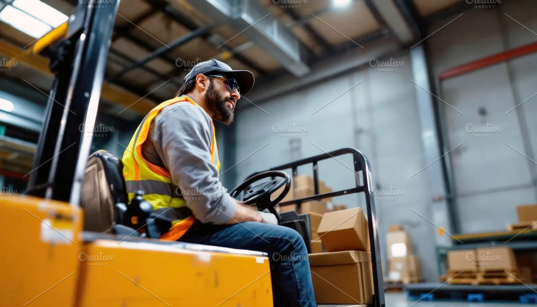 Forklift Operator at Work in Warehou, an Industrial Photo by Stock Shape