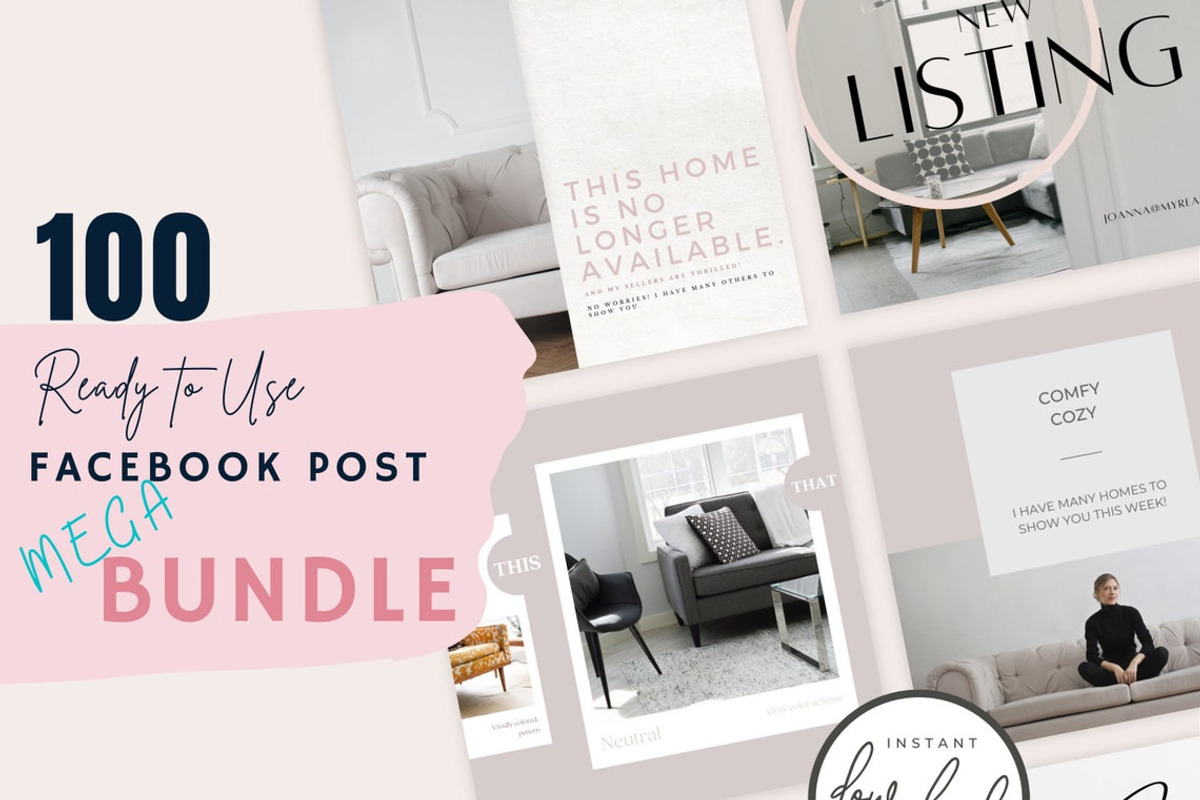 100 Facebook Posts for Realtors, a Social Media Template by RealEstateDreams (Photo 9 of 9)