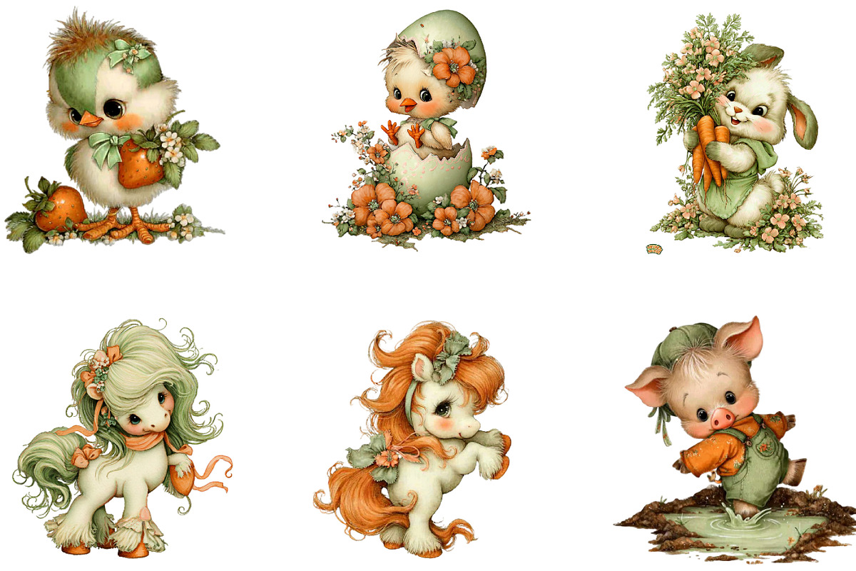 Spring Farm Animals Clipart Bundle, a Seasonal Illustration by CreationArt (Photo 4 of 5)
