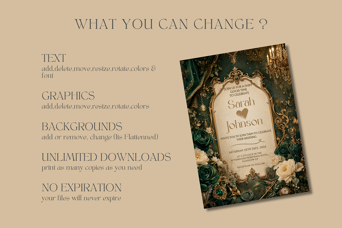 Luxury Wedding Invitation Template, an Invitation Template by InvitingStorys (Photo 11 of 12)