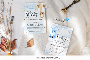 Teddy Bear Baby Shower Invitation, an Invitation Template by Snapybiz