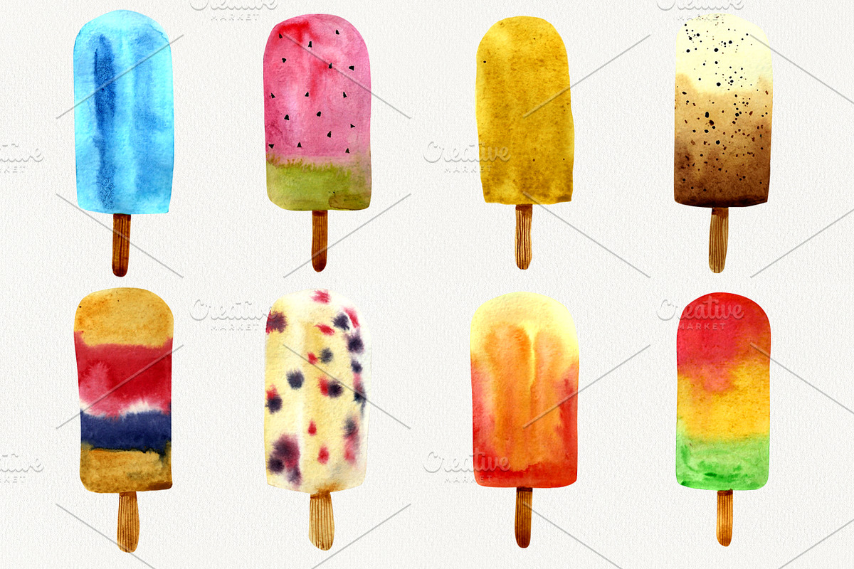 Watercolor sweets clipart, an Illustration by Vikeriya (Photo 2 of 8)