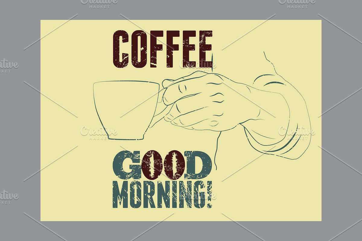 Coffee Break retro vector poster set, a Food Illustration by PoPaShop (Photo 9 of 9)