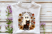 Cute Halloween Ghost and Cat Png, a Work Illustration by Sublimation Artist (Thumbnail 3 of 9)