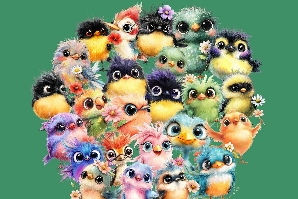 Funny Bird Clipart PNG Bundle, an Animal Illustration by savvy graphics & stock (Photo 3 of 3)