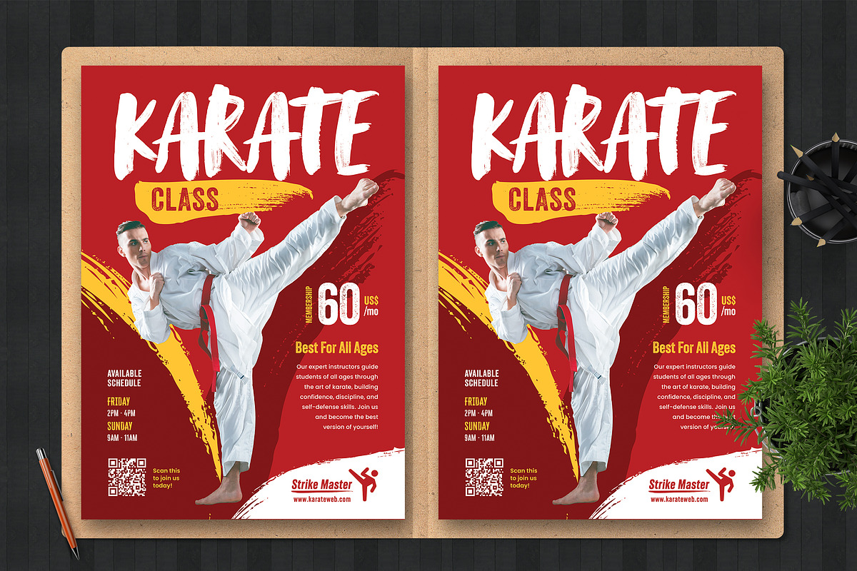 Karate Class Academy Flyer Template, a Flyer Template by Boostock (Photo 6 of 6)