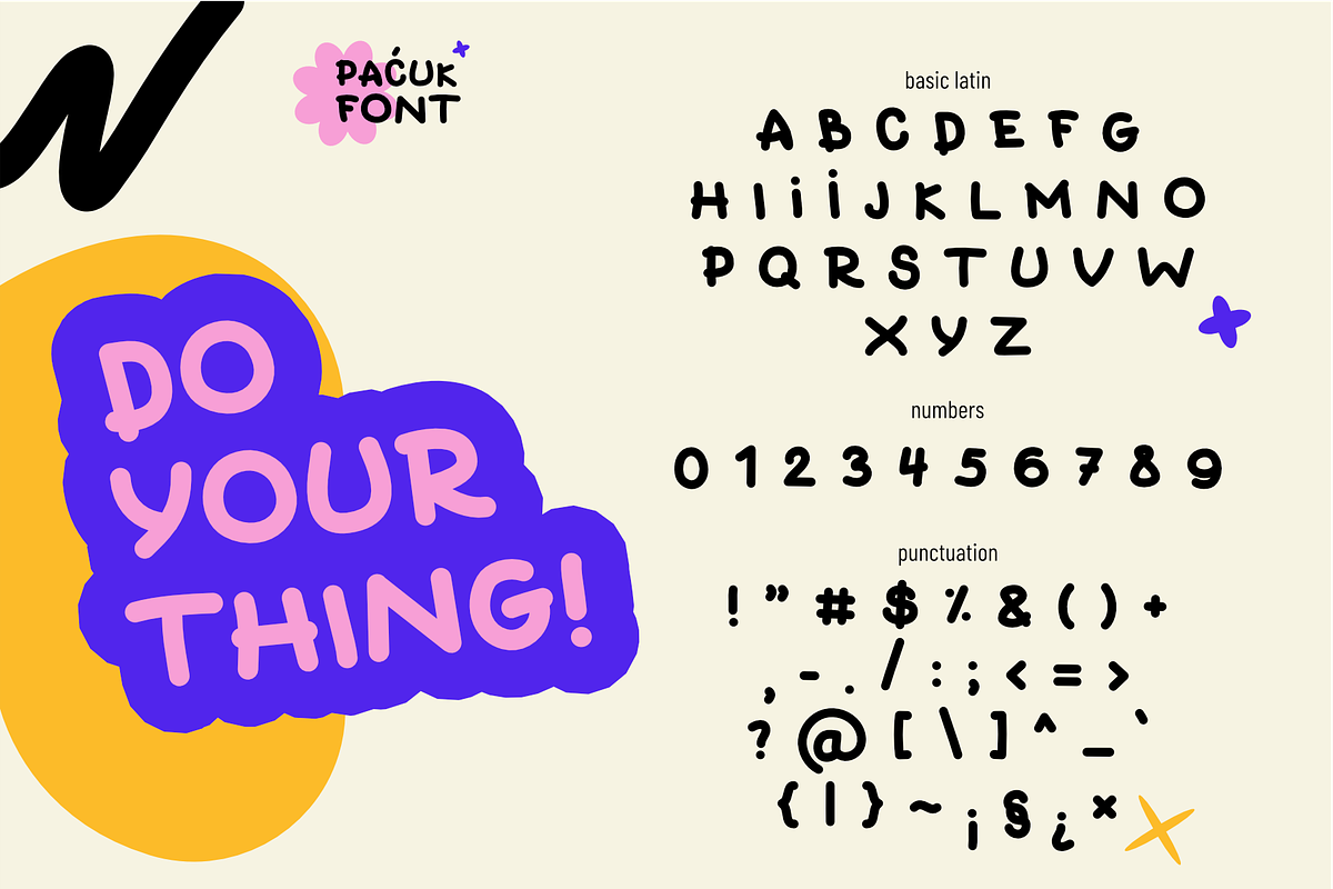 Pacuk - round handwritten font preview 4