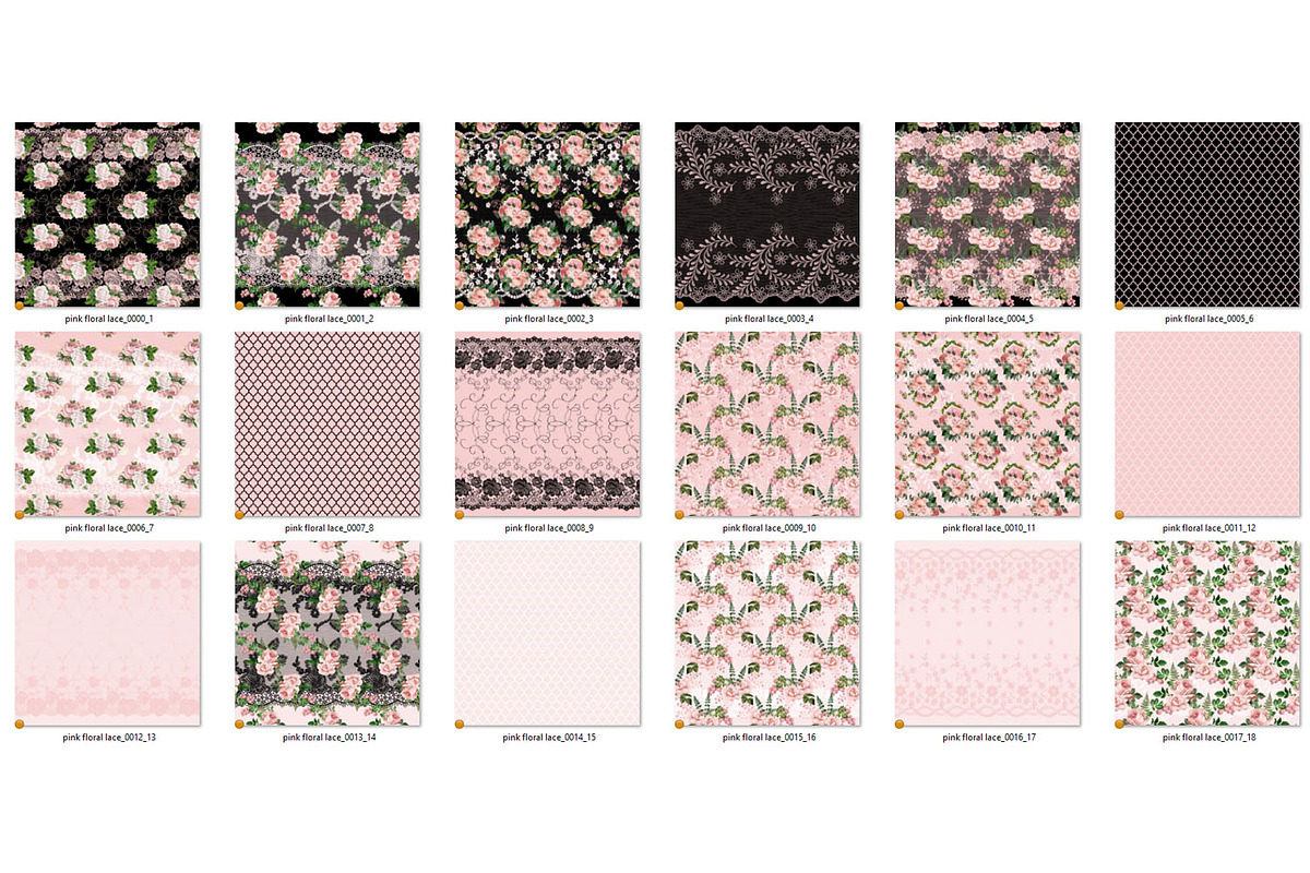 Pink Floral Lace Digital Paper, a Pattern Graphic by Digital Curio