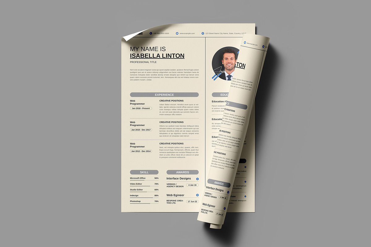 Creative Resume Layout Cover Letter, a Resume Template by PixelStudio (Photo 2 of 4)