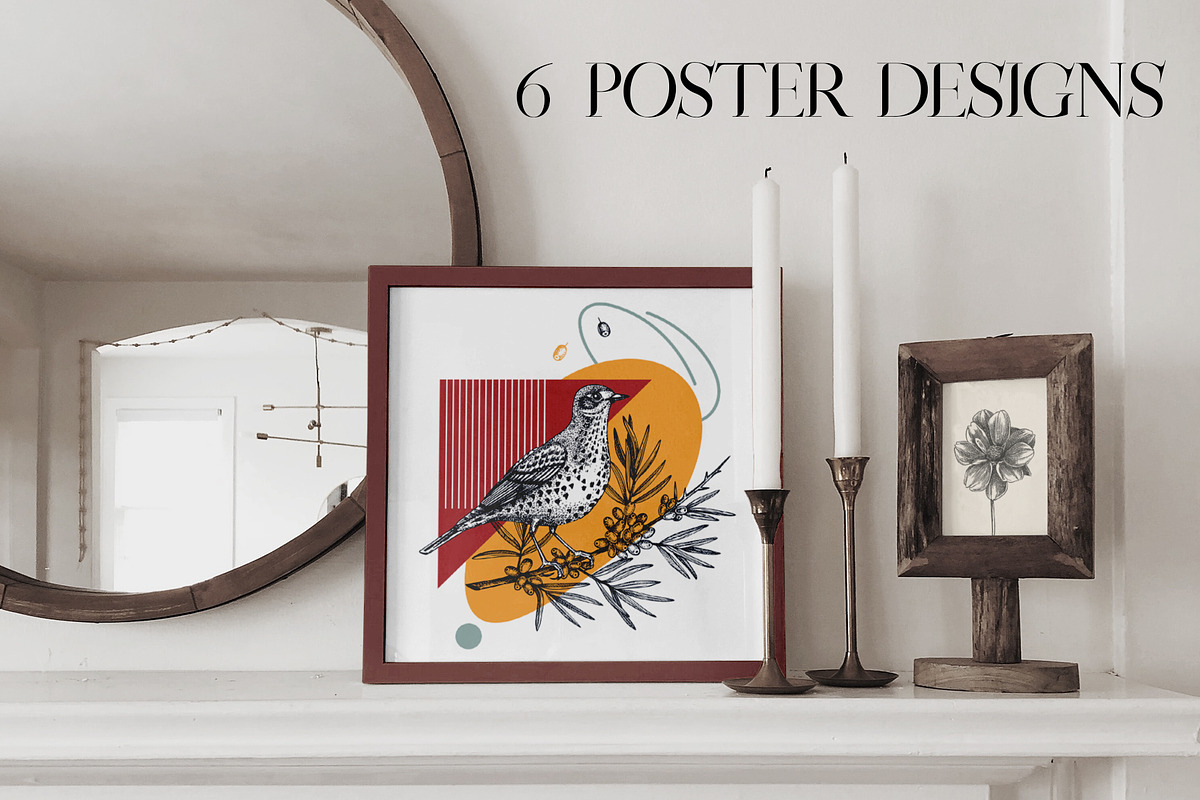 Autumn Flowers & Birds Vector Set, an Object Graphic by Yevheniia (Photo 2 of 8)