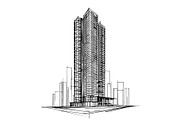 High-rise building sketch, an Illustration by Sketching (Thumbnail 1 of 3)