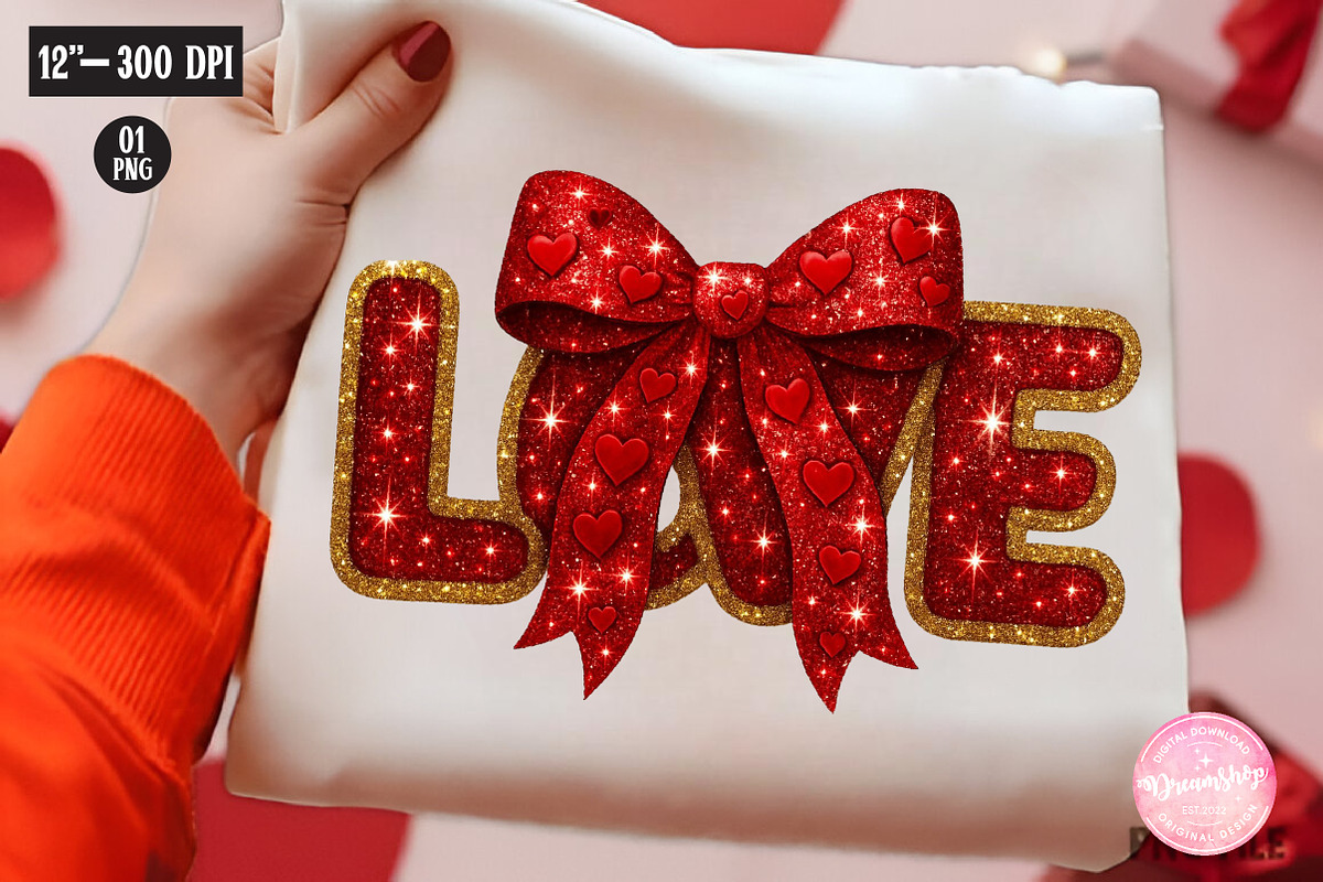 Glitter LOVE Valentine's Day PNG, an Illustration by CreationArt (Photo 1 of 5)