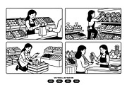 Woman activities in a fruit shop, a Person Illustration by Vectorlina (Thumbnail 2 of 3)