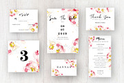 red peony wedding card set, a Templates & Theme by TurquoiseDesign (Thumbnail 5 of 7)