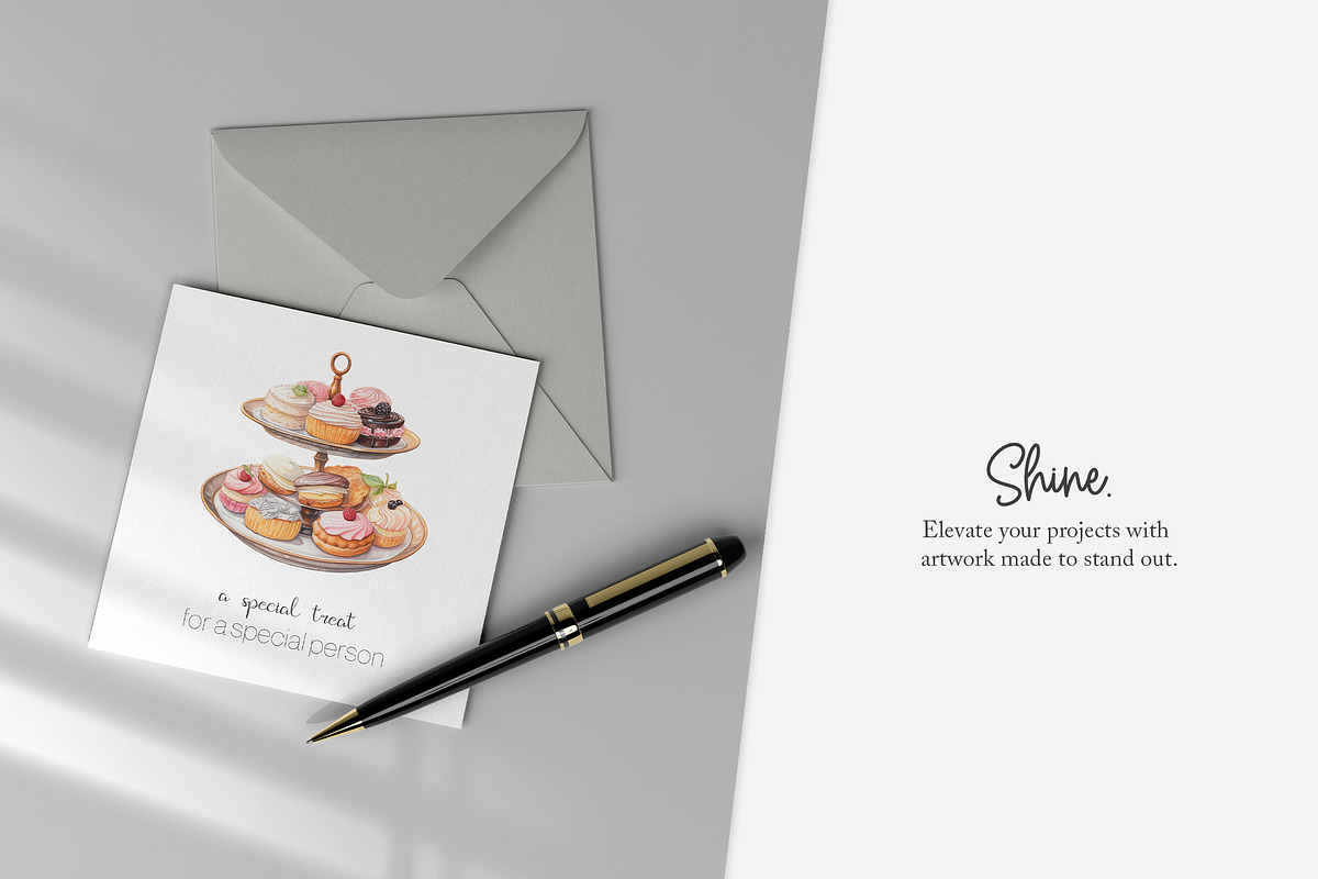 100 afternoon tea clip art, a Food Illustration by Poppy Lane Studio (Photo 10 of 13)