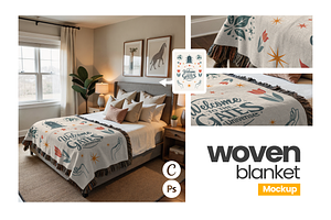 Woven Blanket Mockup, a Mockup by Mockups Studio
