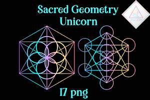 Unicorn Sacred Geometry Clipart