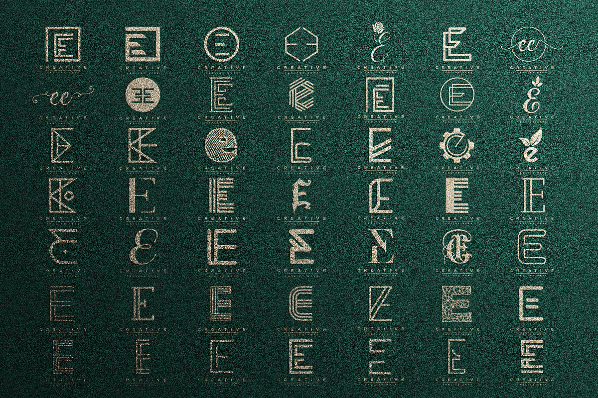 Letter E Logo Bundle Monogram Set, a Branding & Logo Template by Pixel Design (Photo 3 of 7)