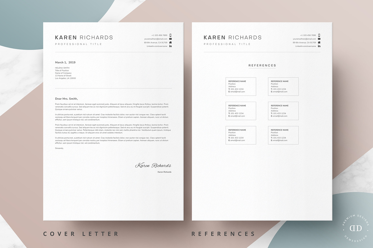 One Page Resume Template, a Resume Template by DemeDesign (Photo 2 of 5)