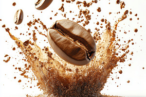 Coffee Bean Splash Brown Liquid Ener, a Food & Drink Photo by Pixeness Studio