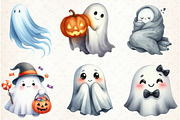 Watercolor Cute Ghost Clipart, an Illustration by Libby Wishes (Thumbnail 6 of 6)
