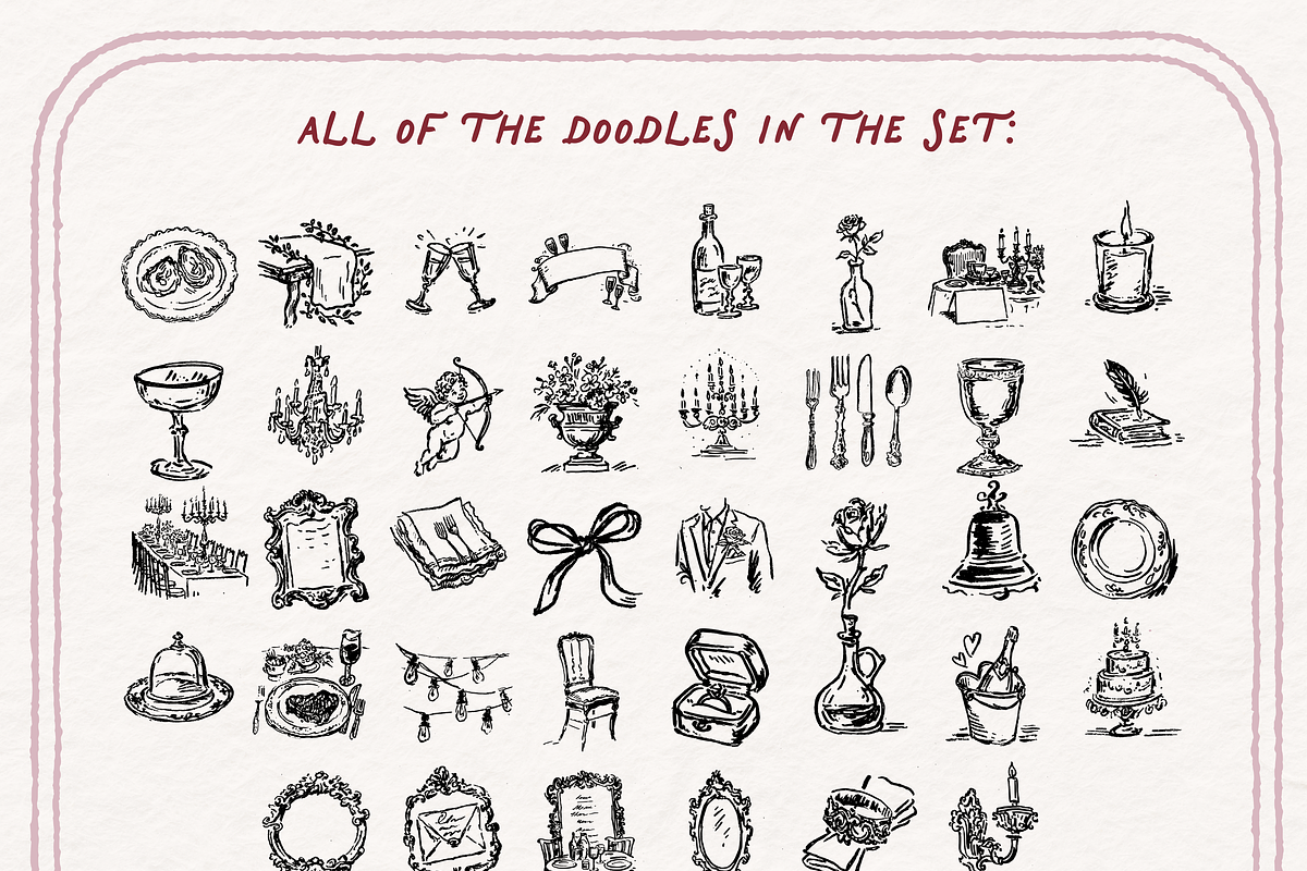 Wedding Rehearsal Dinner Clipart Set, an Object Illustration by The October Creative (Photo 5 of 13)