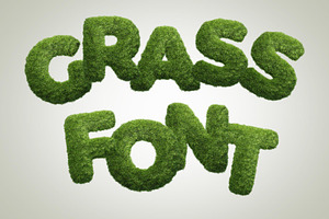 Grass Text 3D Letters Set