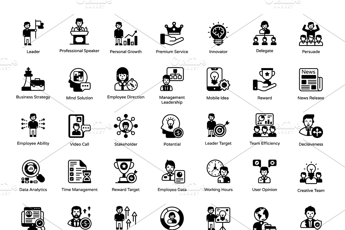Leadership Glyph Icons, an Icon by Brickclay (Photo 7 of 7)