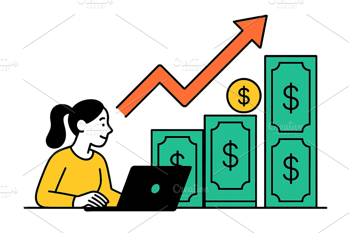 Economy improvement and financial, a Finance Illustration by ZinetroN