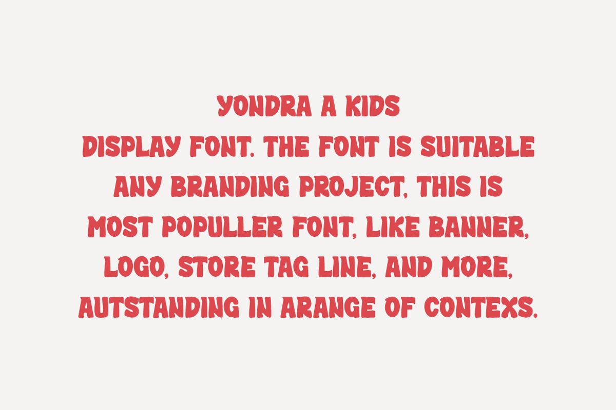 Yondra - Comic Font, a Sans Serif Font by Iqsiart Studio (Photo 2 of 6)