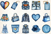 Vintage Denim Sublimation Clipart, an Illustration by Rose Art (Thumbnail 3 of 4)