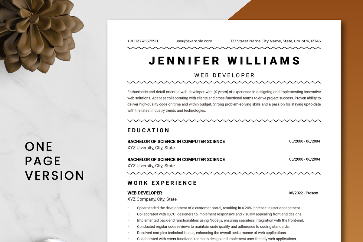 Web Developer Resume Template, a Resume Template by ResumeInventor (Photo 2 of 9)