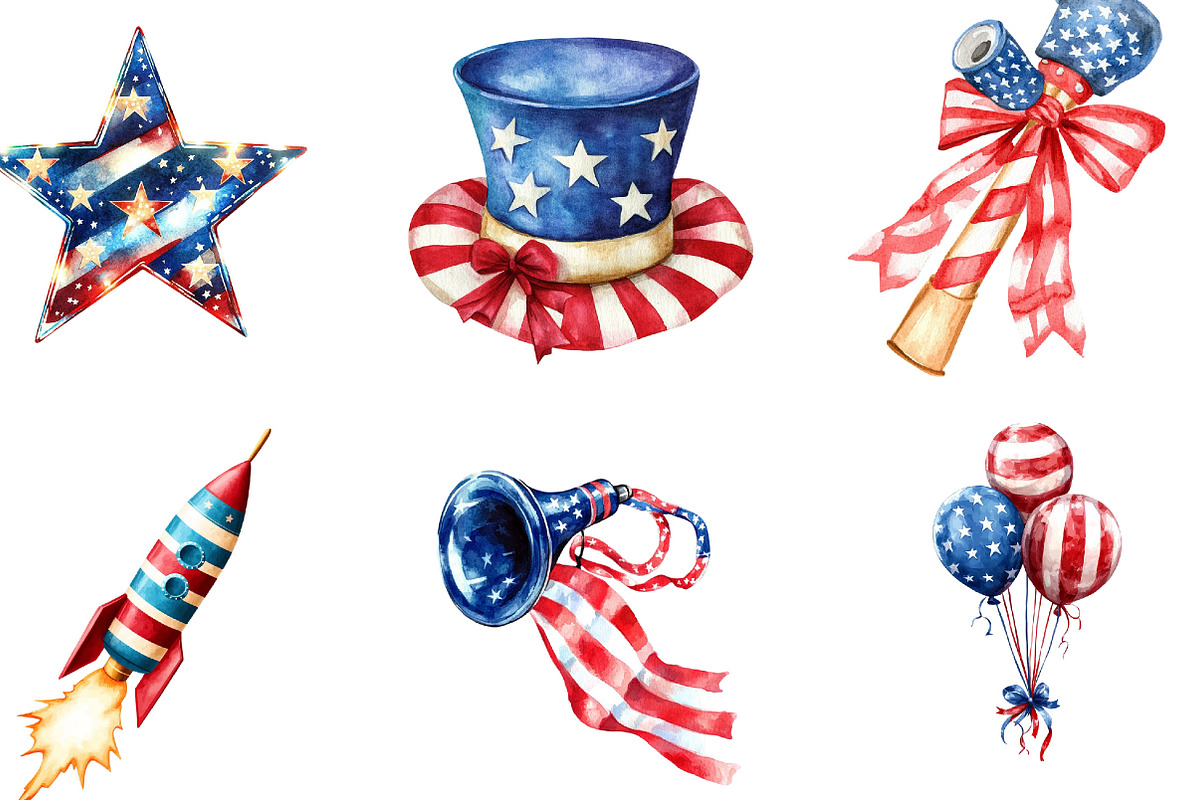 4th of July Clipart, Fourth of July, an Illustration by Designking (Photo 3 of 5)