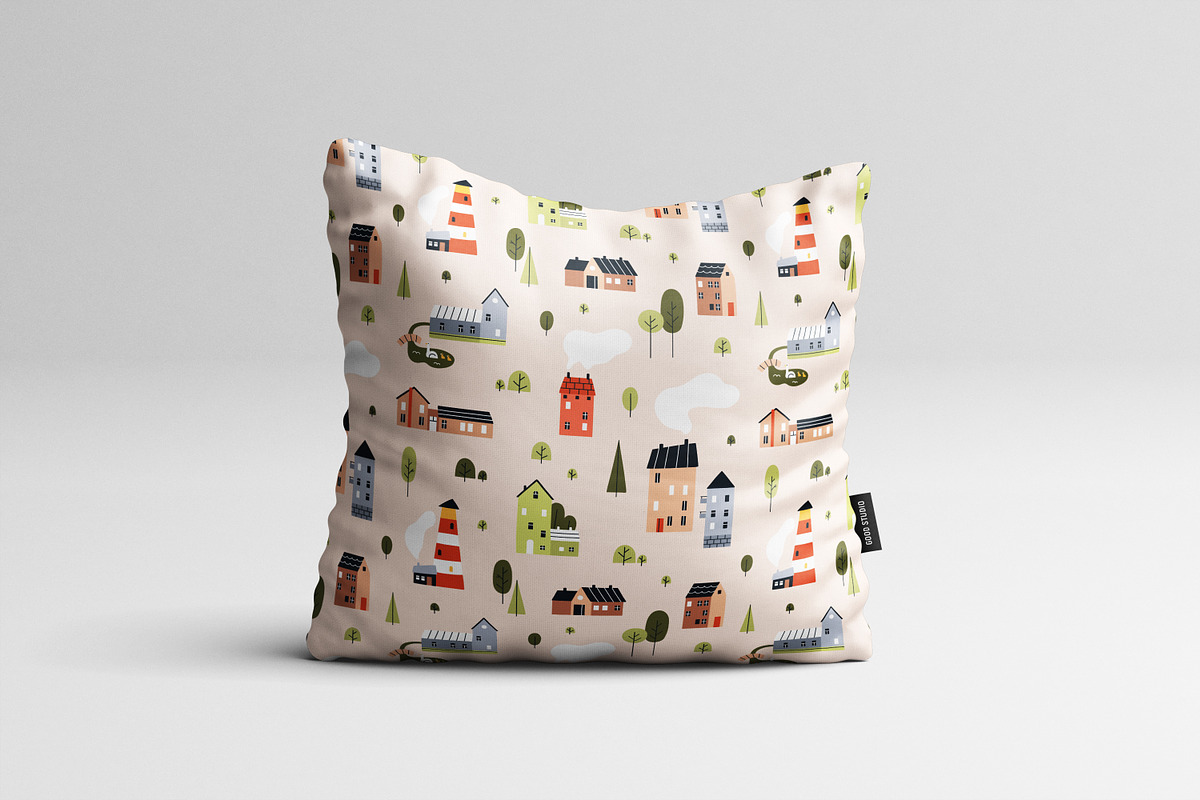 Scandinavian houses seamless pattern, a Pattern Graphic by Good Studio (Photo 10 of 11)