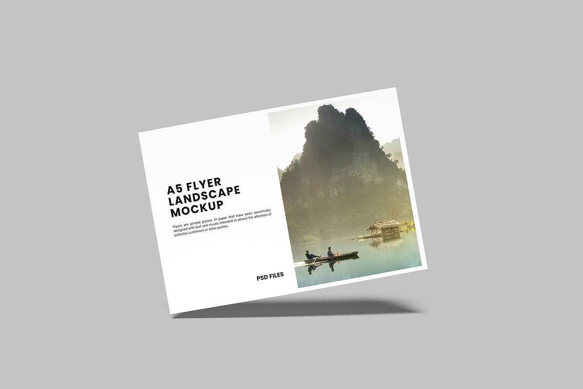A5 Landscape Flyer Mockup, an Advertising Mockup by Graphiculon (Photo 8 of 11)