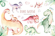 Dino world! Cute dinosaur set, an Animal Illustration by Peace ART (Thumbnail 2 of 14)