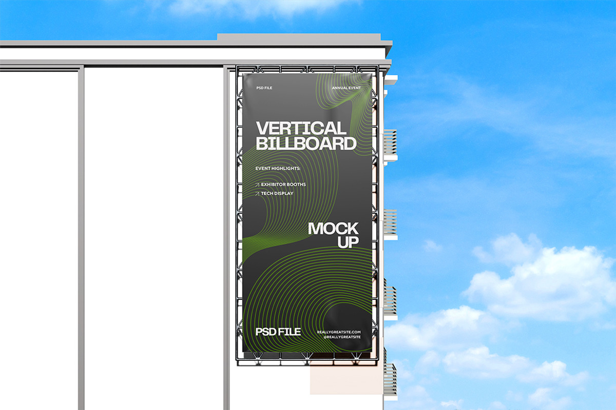 Vertical Billboard Mockup, an Advertising Mockup by xavier_studio (Photo 2 of 5)