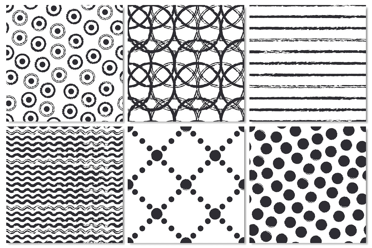 Ink Hand Drawn Seamless Patterns Set, a Pattern Graphic by Krolja (Photo 3 of 4)