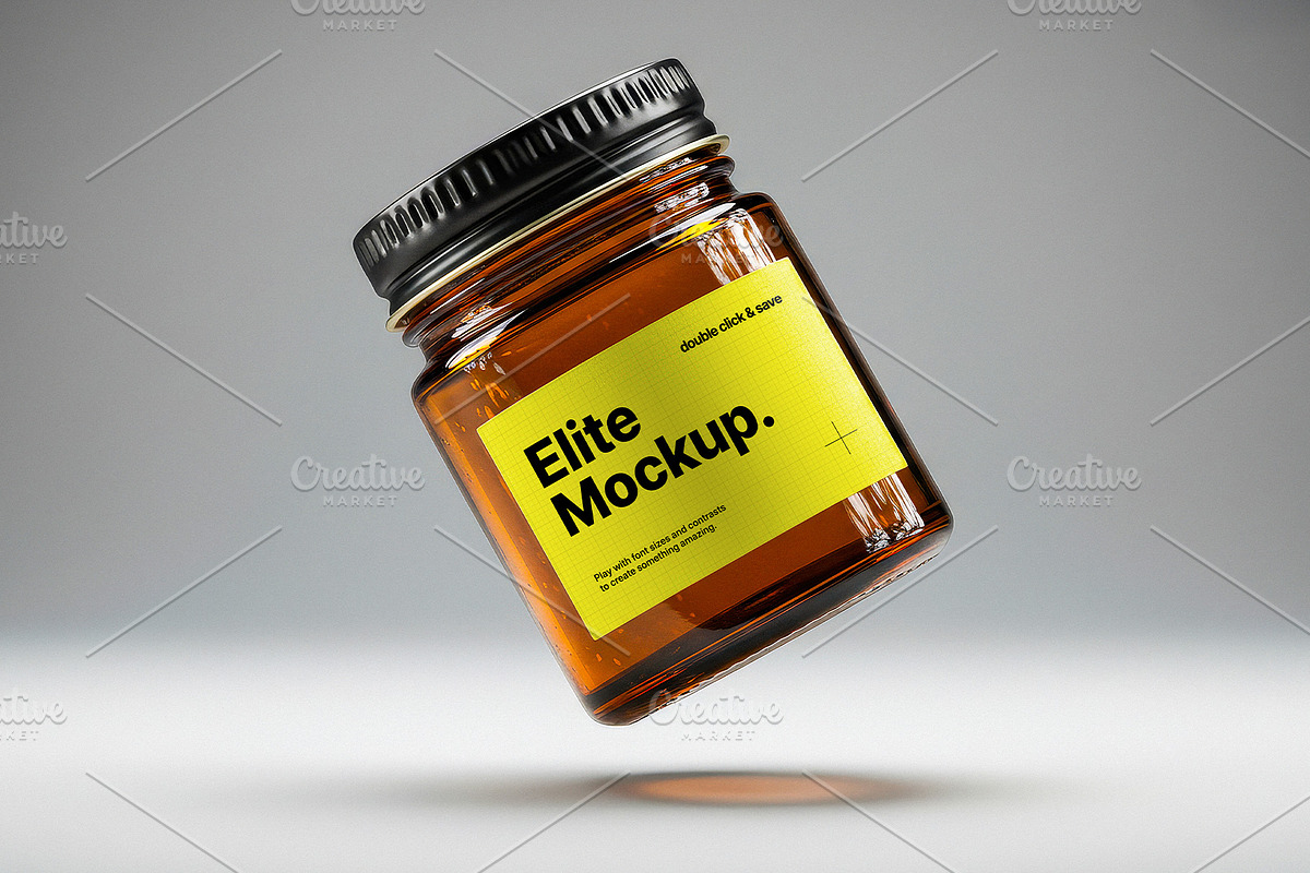 Brown Jar Label Mockup Pack, a Cups & Container Mockup by Elite Mockups (Photo 4 of 4)