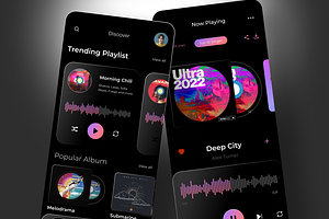 Music app design mobile app UI KIT