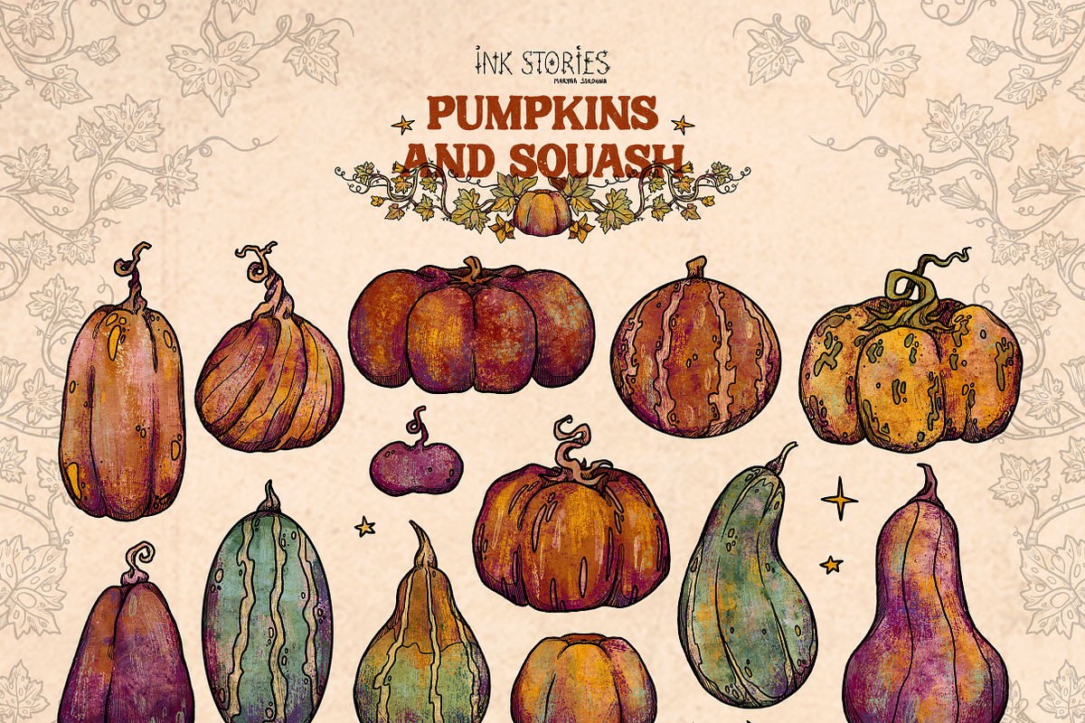 Pumpkins and Squash, a Seasonal Illustration by Ink Stories (Photo 3 of 20)