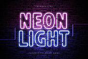 Neon Light - Futuristic Neon Font, a Sans Serif Font by Hamz Studio (Thumbnail 1 of 16)