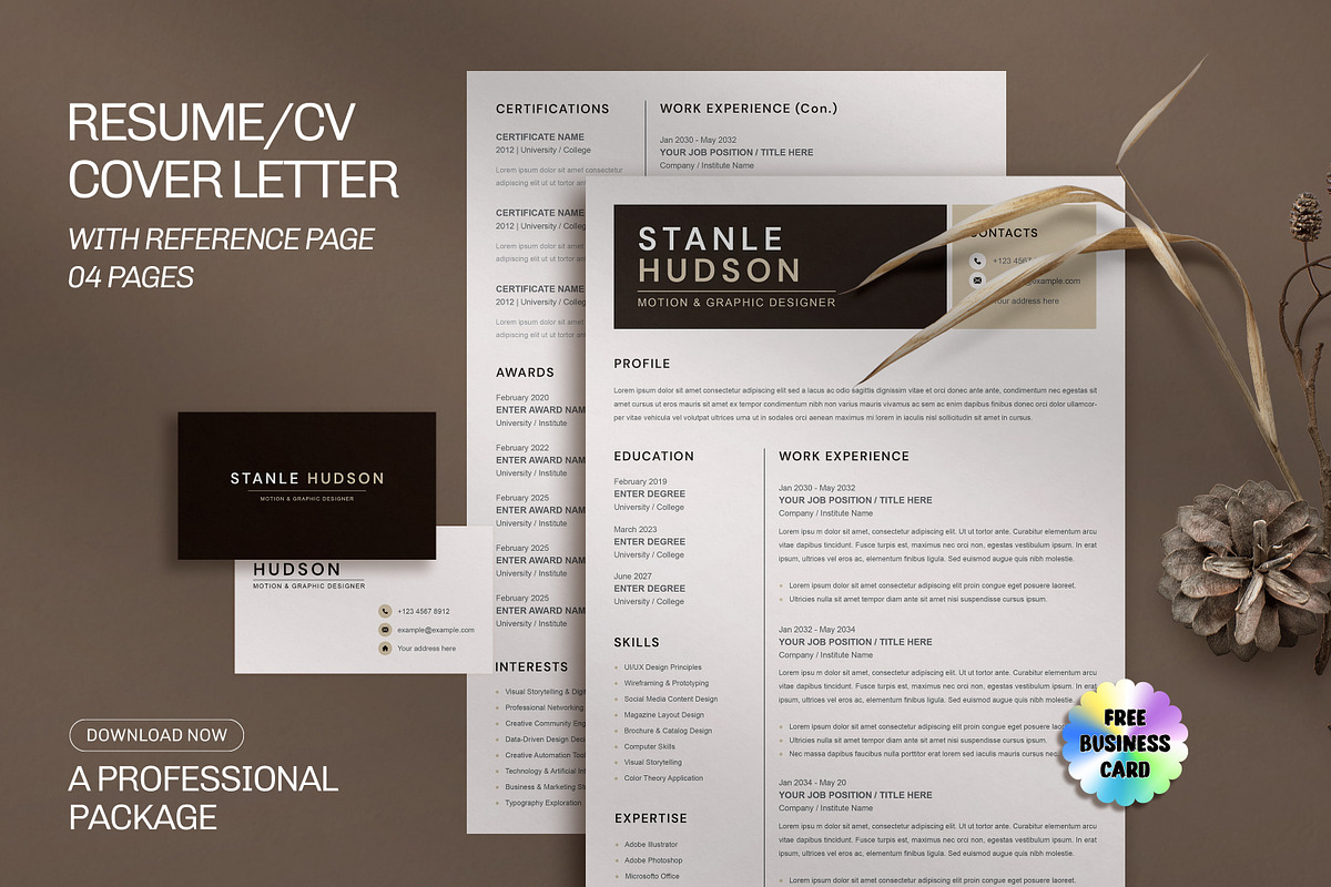 Resume Template / CV, a Resume Template by Artisan Vibes (Photo 1 of 7)