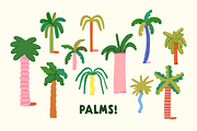 Palm Trees! Painted Illustrations, a Graphic by Studio Funshop by Kelli (Thumbnail 1 of 4)