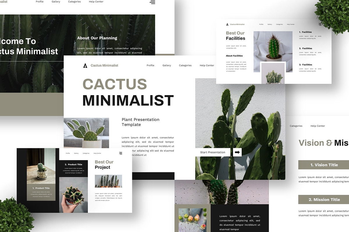 Cactus Minimalist - Plant Powerpoint, a Presentation Template by Deepslide Studio (Photo 3 of 4)