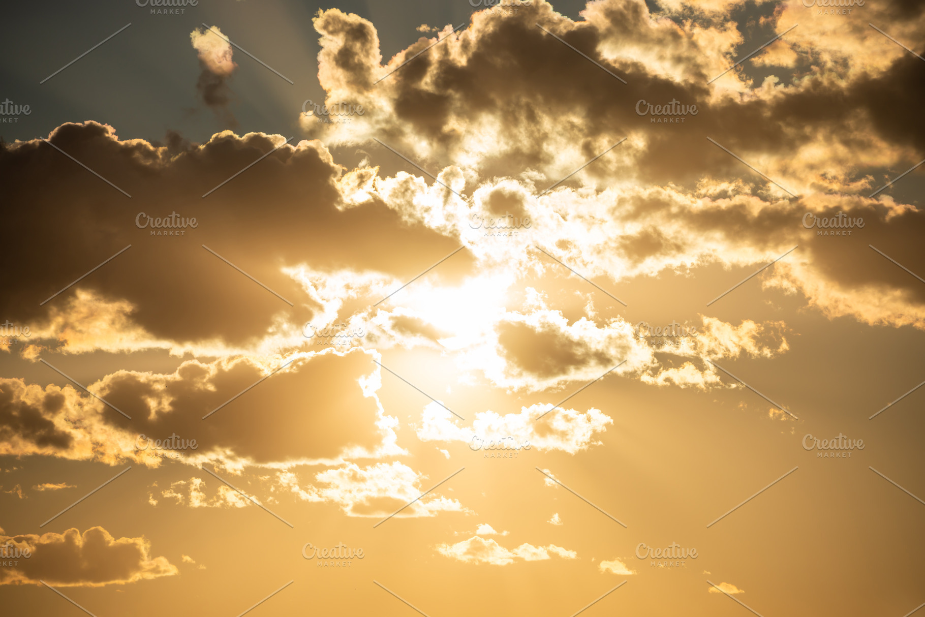 Sunset sky with clouds and sun, a Nature Photo by Vapi