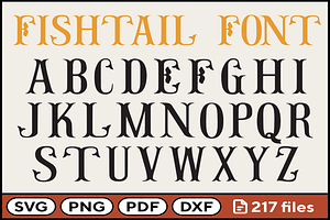 Fishtail Font Svg Png Pdf Dxf